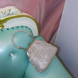 Sparkling rhinestone evening bag detail, exquisite crystal encrusted clutch for women party.