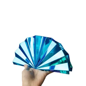 Blau metallic gefaltete Fächer Form Clutch Tasche elegante Abendtasche Handtasche neu