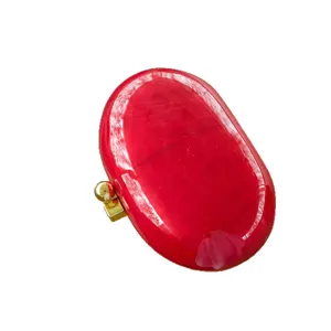 Red marble acrylic oval clutch bag fashion evening box bag gold clasp handbag