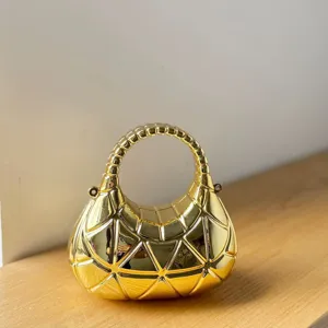 Damen Mode Acryl Hobo Tasche Luxus Unregelmäßige Geometrische Linien Henkeltasche Kleine Halbmond Abendtasche