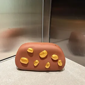 Minimalistische Akryl Umhängetasche Für Damen Trendige Matte Clutch Tasche Mit Goldener Stein Dekoration Mode Designer Handtasche Alltag