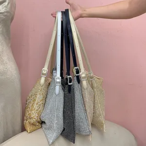 Stylish rhinestone underarm bag trendy sparkling shoulder bag casual fashion chic handbag