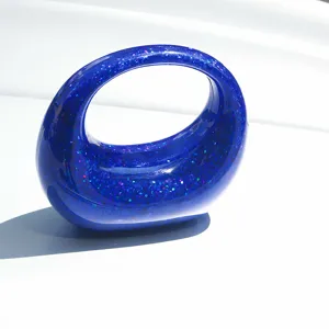 Blue glitter crescent bag fashion hobo handbag stylish shoulder bag for women evening party