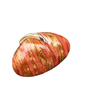 Elegante bernsteinfarbene Acryl Mango Clutch, einzigartiges Marmor Design Hartschalen Umhängetasche.