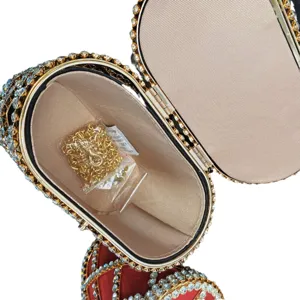 Handmade Rhinestone Cage Evening Clutch Bag Luxury Crystal Crossbody Bag for Women