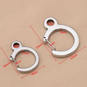 304 stainless steel car keychain C-buckle metal ring DIY jewelry accessories sizing