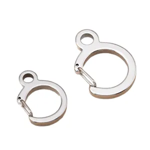 Stainless steel C-buckle keychains DIY metal accessories for car key rings set