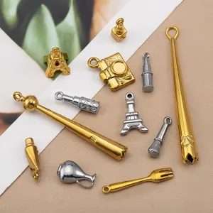 Edelstahl vergoldete Anhänger Sortiment, ideal für DIY Halsketten und Armbänder Schmuck.