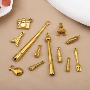 Vergoldete Edelstahl Charms Anhänger Set für DIY Halskette Armband Schmuckherstellung.