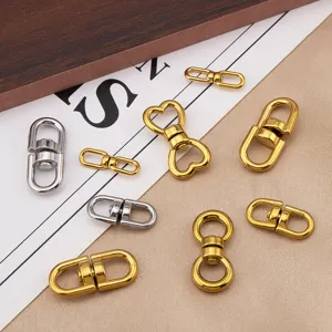 Set di fibbie girevoli in metallo per borse, portafogli e pelletteria per animali in varie forme.