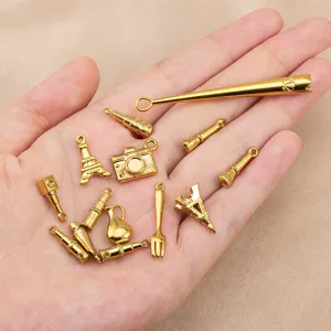 Edelstahl 18K Vergoldet Anhänger DIY Schmuckherstellung Metall Charme Für Halskette Armband Zubehör Geschenk