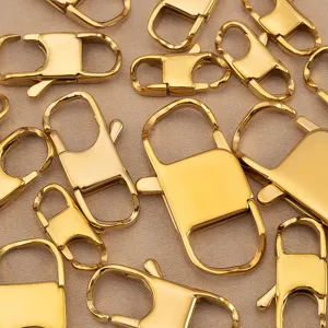Stainless steel square clasp gold finish DIY jewelry connector for bracelet necklace