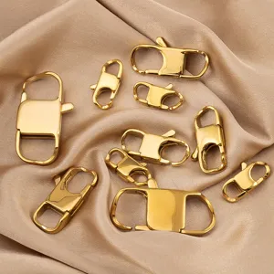 304 stainless steel square clasps golden DIY jewelry connectors for bracelets necklaces