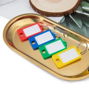 Bunte Plastik Gepäckanhänger Schlüsselanhänger mit Metallringen für Taschen Schilder