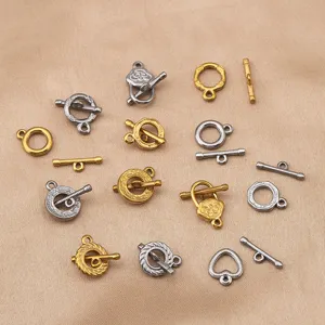 Stainless steel heart round OT clasp DIY jewelry making connector findings detail