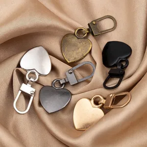 Metall Herz Reissverschluss Anhaenger Ersatz fuer Kleidung und Tasche, verschiedene Farben.