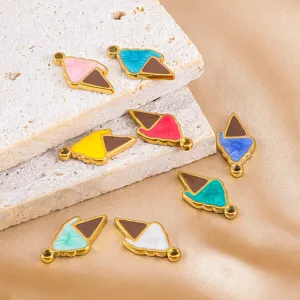 Colgantes de Helado Esmaltado de Acero Inoxidable 304 para Accesorios de Joyas DIY