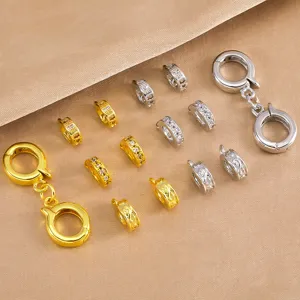 DIY jewelry findings copper round beads pendant clasps for necklace bracelet making