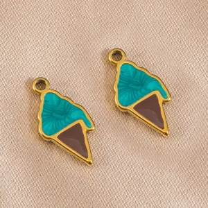 Colgante dije de helado de acero inoxidable para collar pulsera accesorios de joyería.