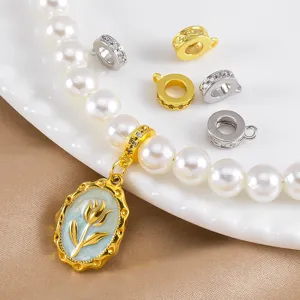 Copper DIY jewelry accessories pearl strand tulip pendant round spacer beads multi style