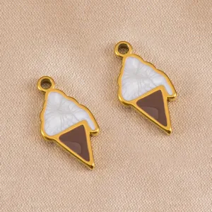 Colgante de helado de acero inoxidable dijes para collar pulsera accesorios de joyería.