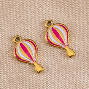 Colgante de globo aerostático de acero inoxidable abalorio pulsera DIY collar joyería fino