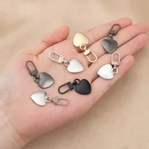Abnehmbarer Herz Metall Reissverschluss Anhaenger Ersatz für Kleidung Taschen Koffer.