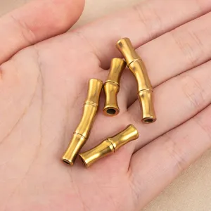304 Stainless Steel 18K Gold Bamboo Curved Tube DIY Jewelry Spacer Beads Main View