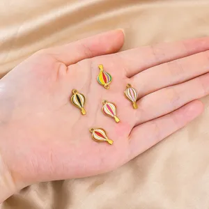 Colgantes de Globo Aerostático Esmaltados de Acero Inoxidable Abalorios DIY para Pulsera Collar