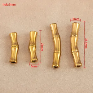 304 stainless steel 18K gold plated bamboo spacer beads DIY jewelry making accessories.