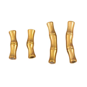 304 stainless steel 18K gold plated bamboo curved tube beads DIY jewelry making accessories