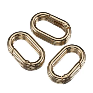 Gold alloy oval spring ring snap hook luggage hardware accessory for bag strap keyring