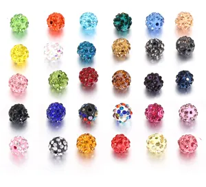 10mm polymer clay rhinestone Shamballa beads colourful crystal DIY jewelry accessories