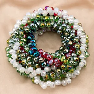 8mm faceted dazzling crystal beads detail view for DIY bracelet and necklace making accessories