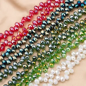 Faceted crystal teardrop beads sparkly DIY jewelry making strands gorgeous colors sparkle