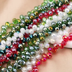 Faceted crystal teardrop beads loose DIY bracelet jewelry making accessories sparkling