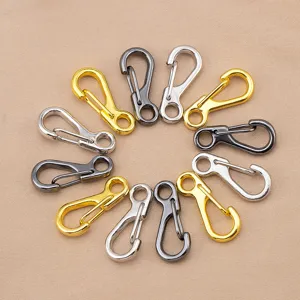 Zinc alloy mini spring snap hooks, S-shaped lobster clasps for DIY jewelry making accessories.