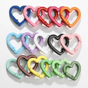 Moschettoni a Molla a Cuore in Lega DIY Creazione di Gioielli Ciondoli Portachiavi Accessori per Borse Bracciali Collane