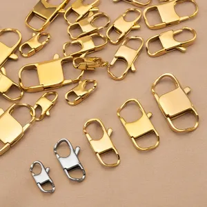 Stainless steel square clasps DIY jewelry findings gold silver connectors for bracelets necklaces