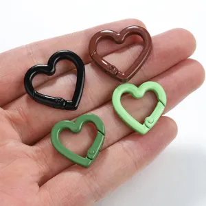 Anelli a molla in lega a forma di cuore portachiavi accessori per gioielli fai da te