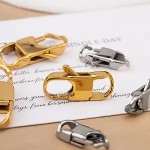 Stainless steel square clasp DIY jewelry accessories connector for bracelets and necklaces detail view.
