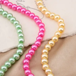 Colorful imitation pearl beads round loose beads DIY handmade necklace bracelet accessories