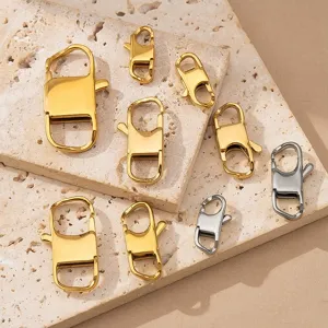 Stainless Steel Square Connector Clasp DIY Jewelry Findings For Bracelet Necklace Making Gold And Steel Color