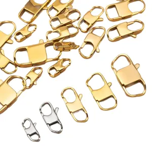 Stainless steel square spring clasp DIY jewelry findings for bracelets and necklaces.