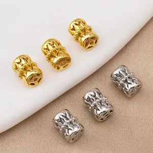 Copper hollow drum beads spacer beads for DIY bracelet and necklace jewelry accessories
