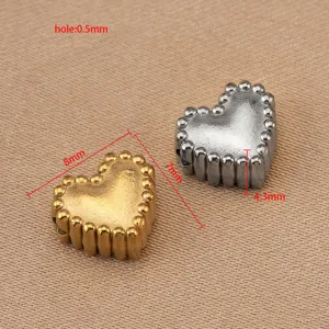 Perline distanziatrici fai da te a forma di cuore in acciaio inossidabile per gioielli