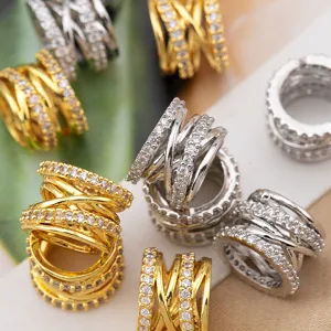 Micro pave zircon barrel beads DIY spacer jewelry accessories for handmade bracelets and necklaces