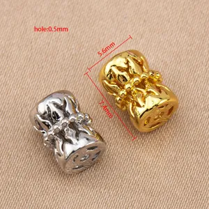 Gold and silver hollow metal drum beads DIY jewelry accessories spacer beads for necklace bracelet