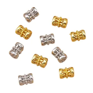 Gold and Silver Metal Hollow Drum Spacer Beads for DIY Bracelet Necklace Jewelry Making