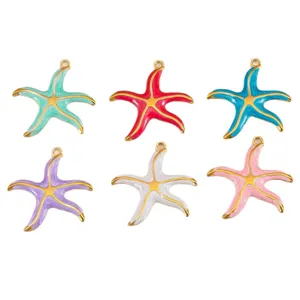 Colgante de estrella de mar de aceite de acero inoxidable accesorios de joyería chic.